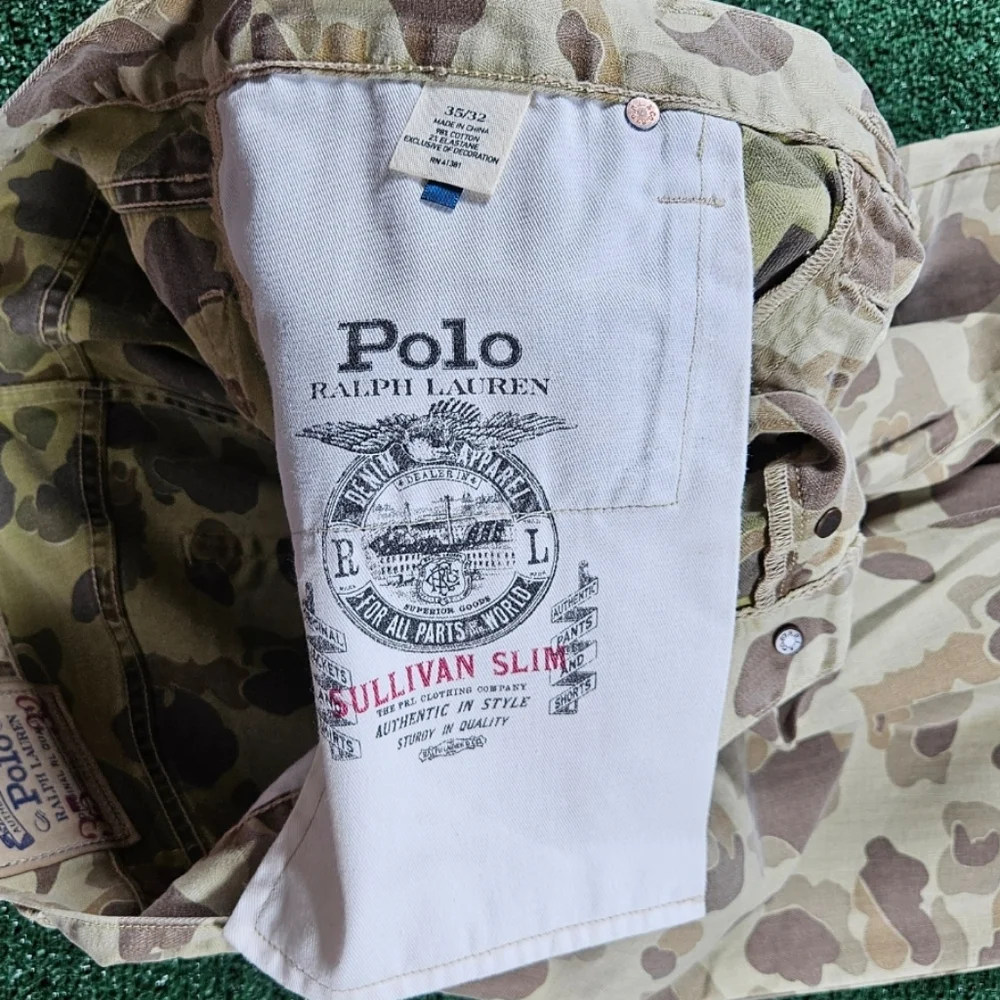 Vintage Polo Ralph Lauren Sullivan Slim Camo Denim Pants / Mens Size 35/32 - Picture 12 of 12